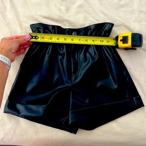 Zara kids size 9 black faux leather shorts
